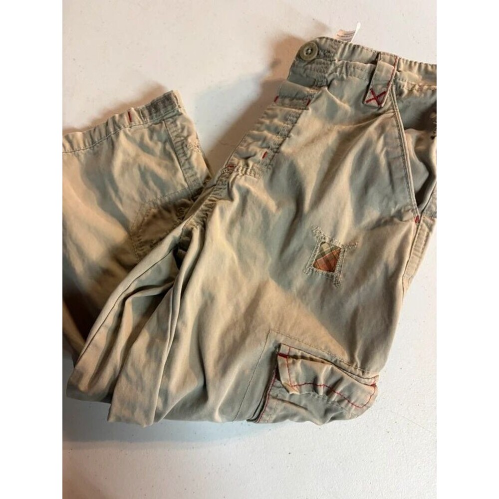 NEXT 3-4y vintage khakis with plaid patches